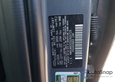 2025 Hyundai Elantra Sel Sport из США, поврежденный, VIN KMHLM4DG5SU920729